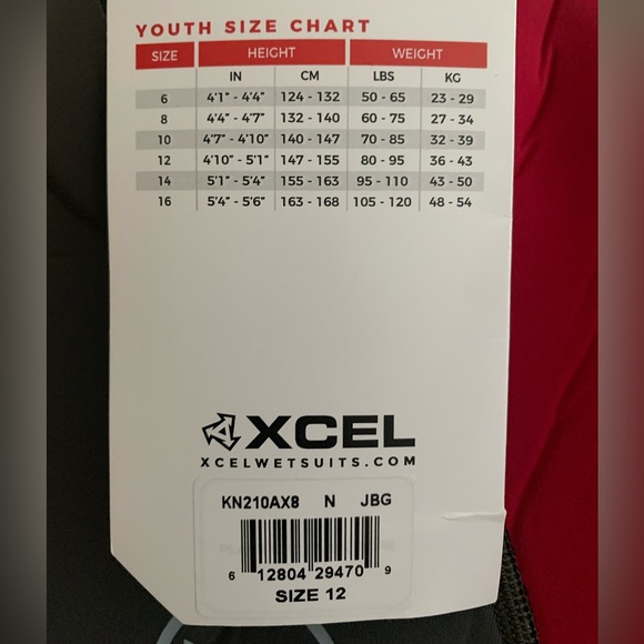 XCEL Youth 2.0 AXIS Back-Zip Spring Suit - Size 12 - NWT - Picture 2 of 3